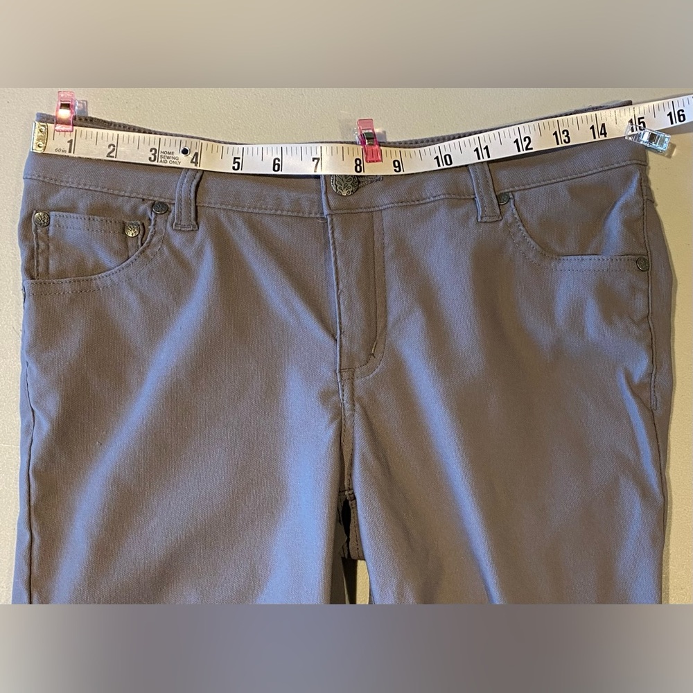 Prana Brenna Slim Moto-Panel Skinny Pants, Gray, size 8 - Picture 7 of 9
